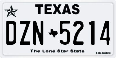 TX license plate DZN5214