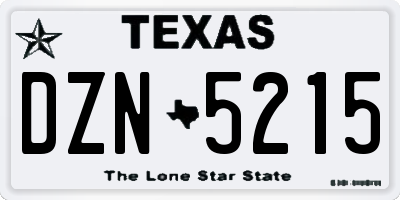 TX license plate DZN5215