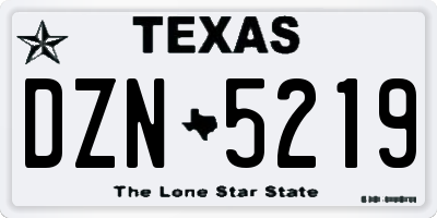 TX license plate DZN5219