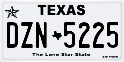 TX license plate DZN5225