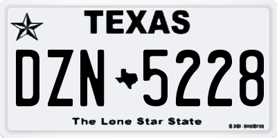 TX license plate DZN5228