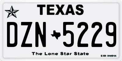 TX license plate DZN5229