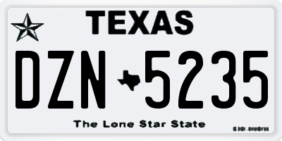 TX license plate DZN5235