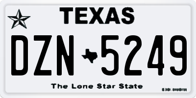 TX license plate DZN5249
