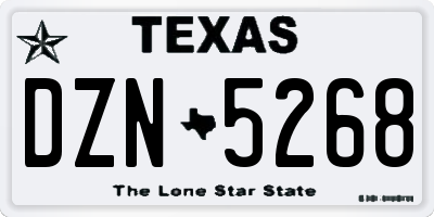 TX license plate DZN5268