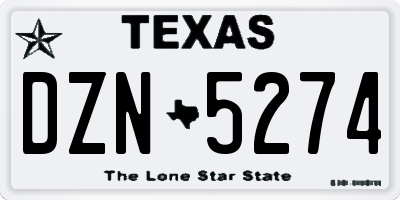 TX license plate DZN5274