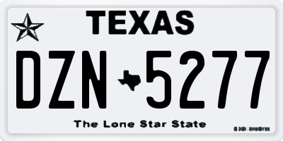 TX license plate DZN5277