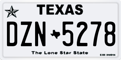 TX license plate DZN5278