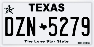 TX license plate DZN5279