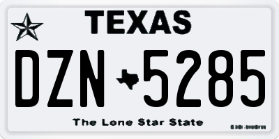 TX license plate DZN5285