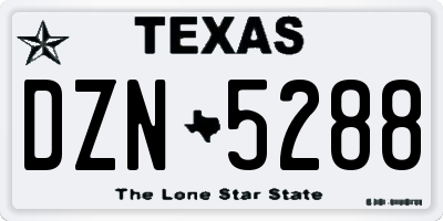 TX license plate DZN5288