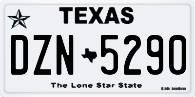 TX license plate DZN5290
