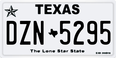 TX license plate DZN5295