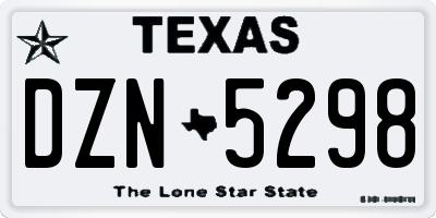 TX license plate DZN5298