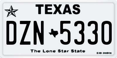 TX license plate DZN5330