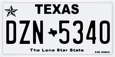 TX license plate DZN5340