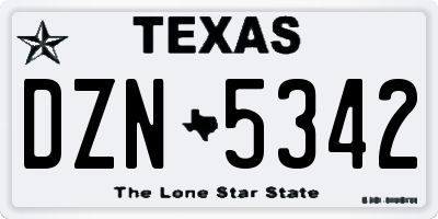TX license plate DZN5342