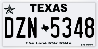 TX license plate DZN5348