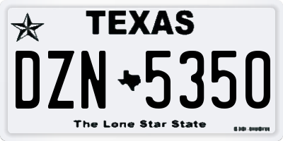 TX license plate DZN5350