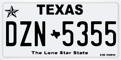 TX license plate DZN5355