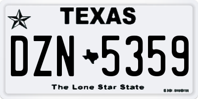 TX license plate DZN5359