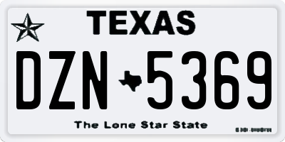 TX license plate DZN5369