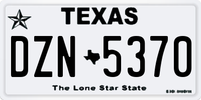 TX license plate DZN5370