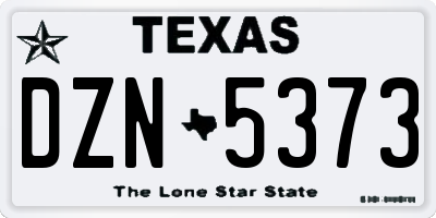 TX license plate DZN5373