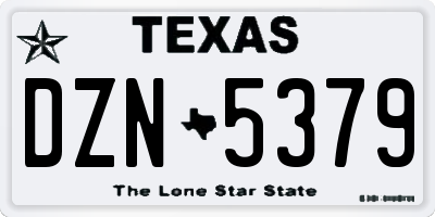 TX license plate DZN5379