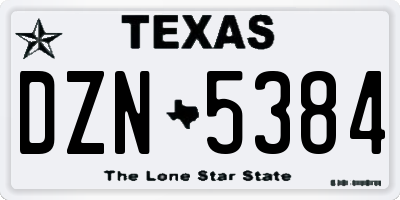 TX license plate DZN5384