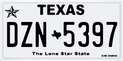TX license plate DZN5397