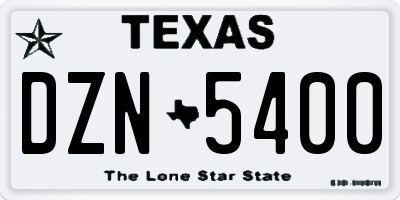 TX license plate DZN5400