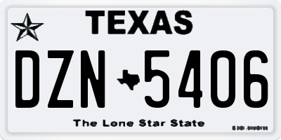 TX license plate DZN5406