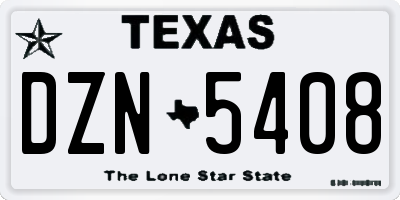 TX license plate DZN5408