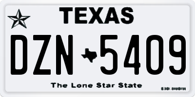 TX license plate DZN5409