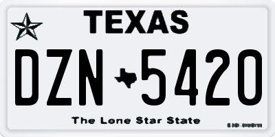 TX license plate DZN5420