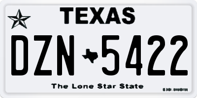 TX license plate DZN5422