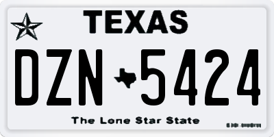 TX license plate DZN5424