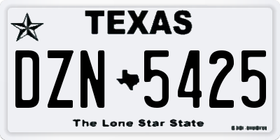 TX license plate DZN5425