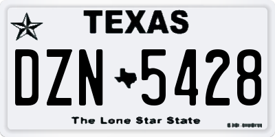 TX license plate DZN5428