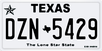 TX license plate DZN5429