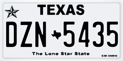 TX license plate DZN5435