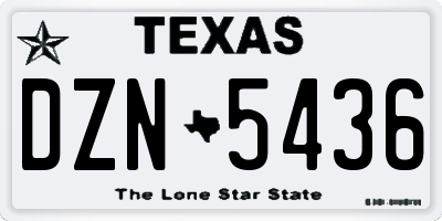 TX license plate DZN5436