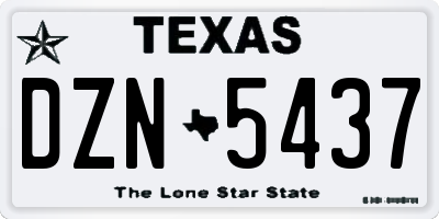 TX license plate DZN5437