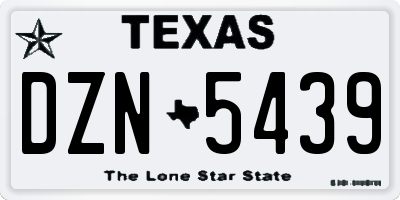 TX license plate DZN5439