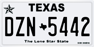 TX license plate DZN5442