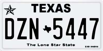 TX license plate DZN5447
