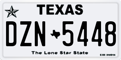 TX license plate DZN5448