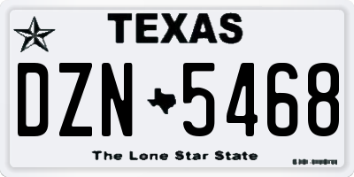 TX license plate DZN5468
