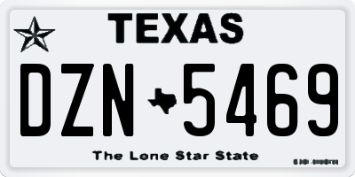 TX license plate DZN5469